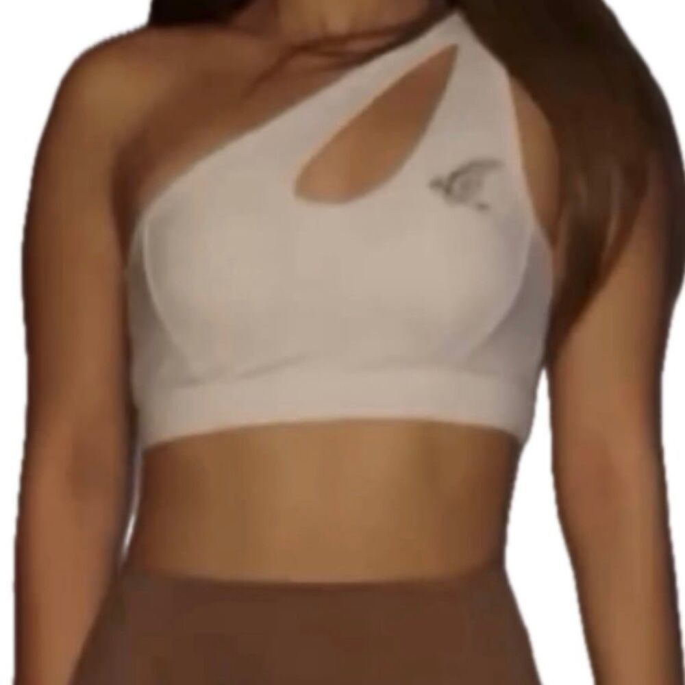NWOT Te Manu Hawaiian Tribal Asymmetrical Cut Out Padded Sports Bra M